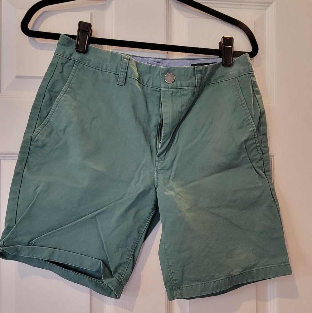 Men's Bonobos Green Casual Shorts, Size 28, 7" Inseam, EUC